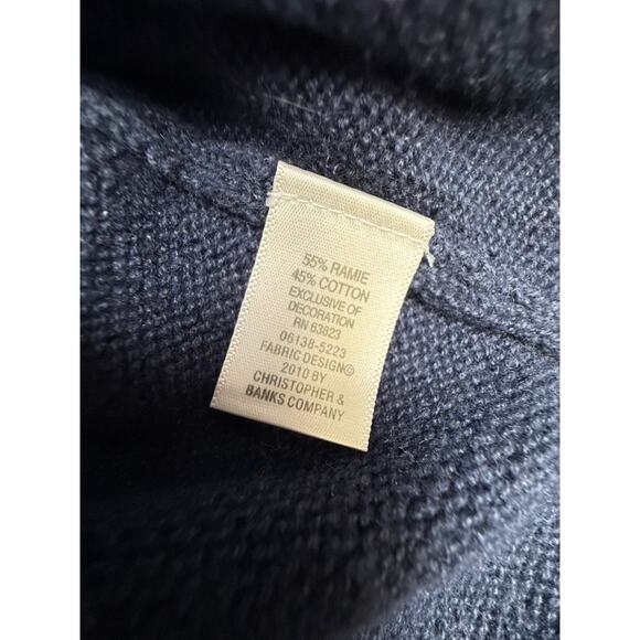 "Christopher & Banks" Vintage Patchwork Christmas Sweater Snowman SZ L Ugly Warm - Picture 8 of 11